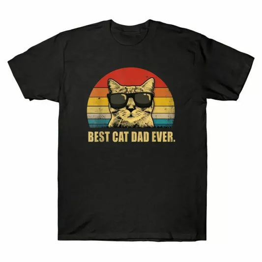 Best Cat Dad Ever Vintage Version T-Shirt Men's Funny Best Gift Father's Day Menswear Top