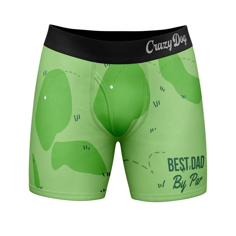 Best Dad By Par Mens Boxers Funny Father's Day Gift Golf Lover Novelty Underwear Funny Graphic Boxers Dad Joke  Funny...