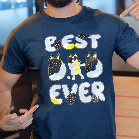 Best Dad Ever Funny Bluey Daddy Vintage Shirt, Bluey Dad Retro Tee, Bluey Family Shirt, Super Hero Dad Tee, Fathers Day Shirt, Gifts For Him