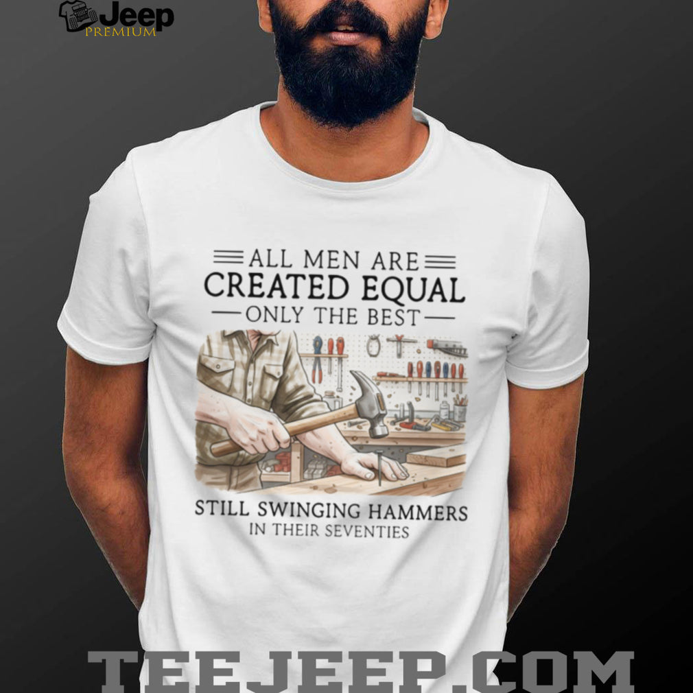 Men Swinging Hammers In Their Seventies Carpenter T Shirt