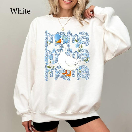 Best Mom Ever Sweatshirt, Floral Mama Goose Shirt, Cute Mother's Day Gift, Mom Life Cozy Crewneck, Cozy Fleece Sweatshirt, Everyday Casual Comfort