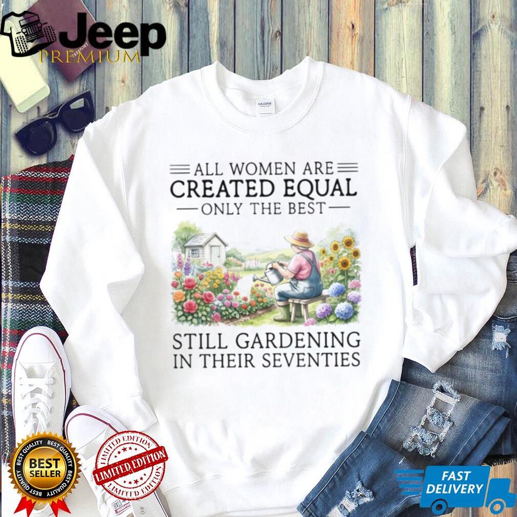 Women Still Gardening In Their Seventies Floral T Shirt
