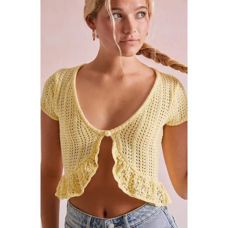 Beverly and Beck Women's Elenah Crochet Top T-Shirts, Hoodie, Sweatshirt | WearSparks.com