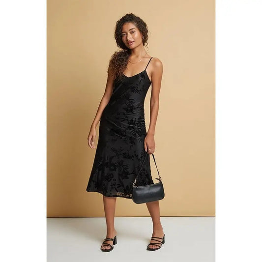 Beverly and Beck Women's Olivia Burnout Velvet Midi Dress