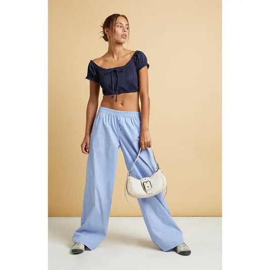Beverly and Beck Women's Striped Boxer Pants