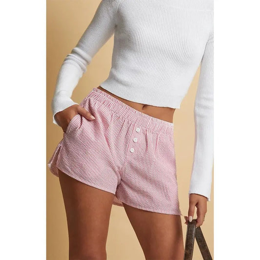 Beverly and Beck Women's Striped Boxer Shortsstyle{n002}2