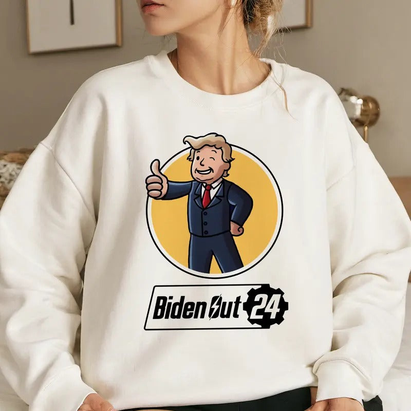 Biden Out Fallout t-shirt, Fallout movies shirt, cartoon sweatshirt hoodie