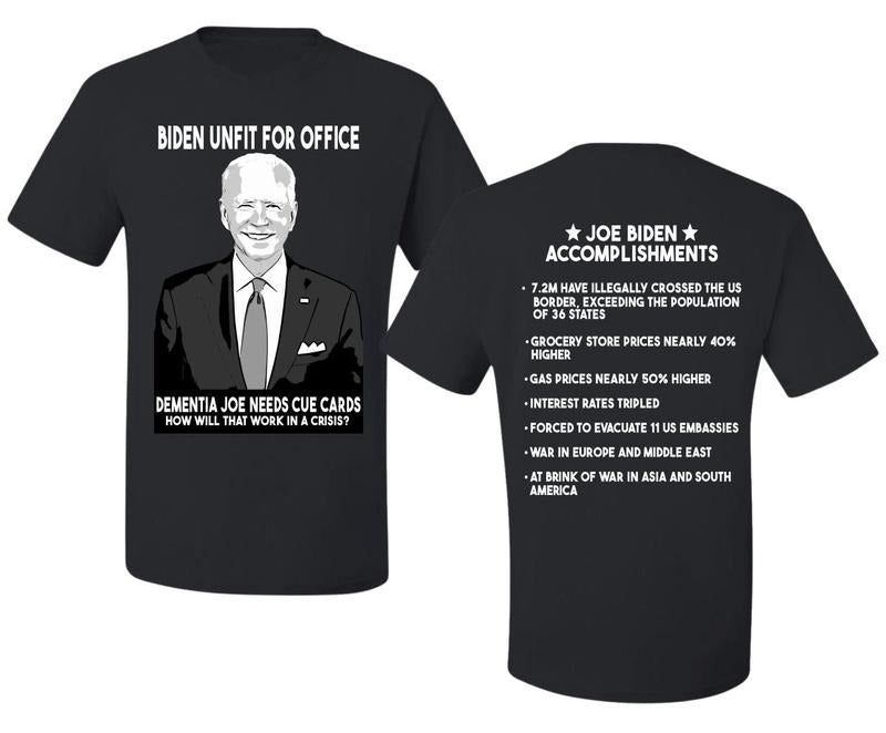 Biden's Accomplishments Unfit For Office, 2024 Election, Funny Joe Biden Tee, Political Men&#39;s T-Shirt