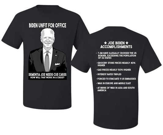 Biden's Accomplishments Unfit For Office, 2024 Election, Funny Joe Biden Tee, Political Men&#39;s T-Shirt