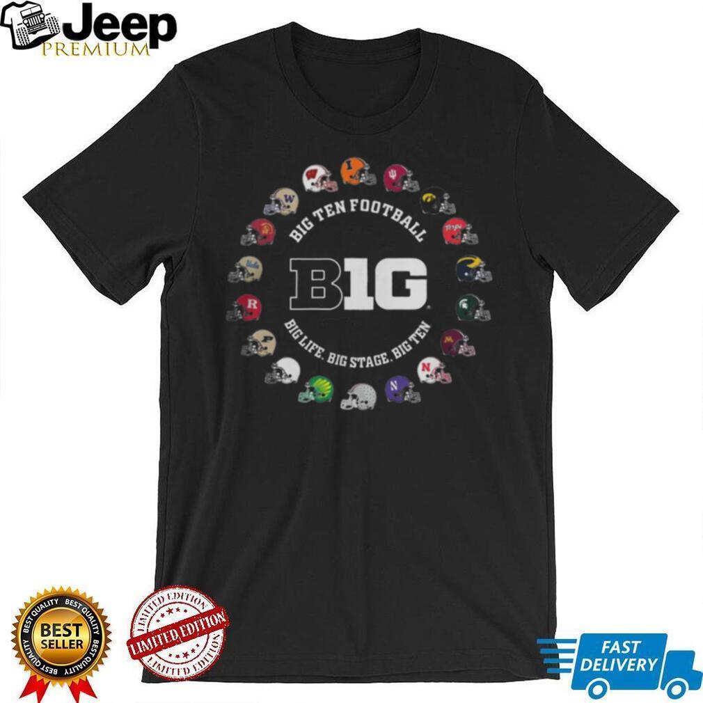 Big Ten Football Conference All Teams Helmet Circle T Shirt