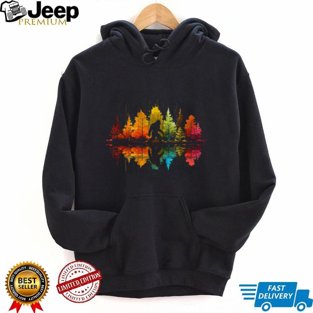 Bigfoot Forest Colorful Trees Nature Wildlife Camping Shirt