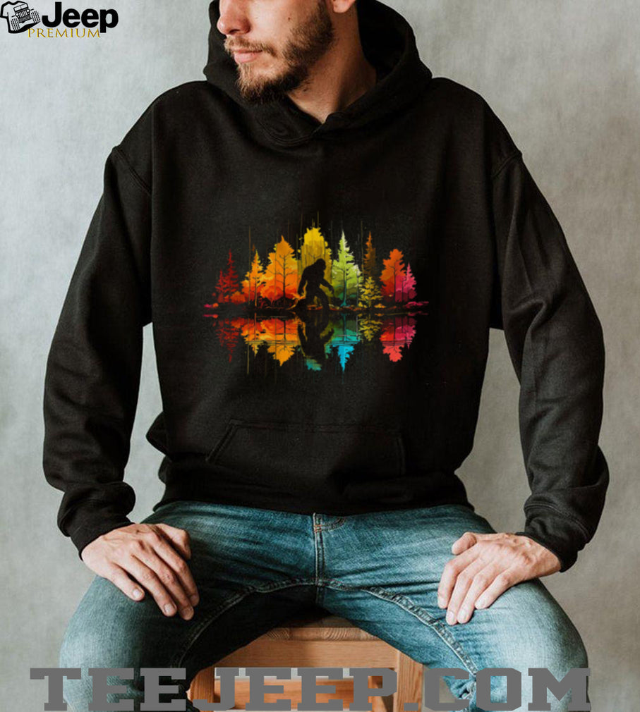 Bigfoot Forest Colorful Trees Nature Wildlife Camping Shirt