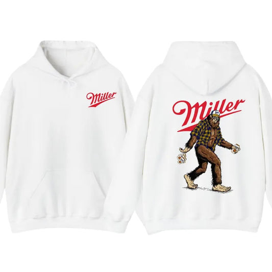 Bigfoot Miller Lite T-Shirt Hoodie, 2 Sided Graphic Printed Unisex Classic Comfort Cotton Shirt in all Sizes all Colors for Men for Women, Sweatshirt