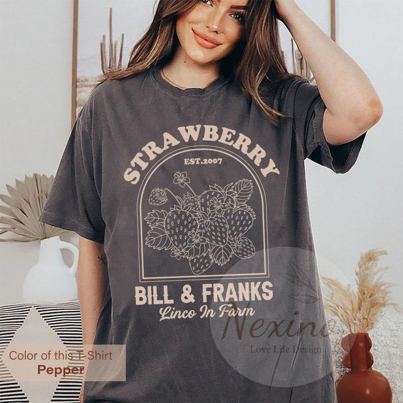 Bill and Frank Strawberry Shirt, The Last Of Us Gift Shirt, Bill and Frank Fan,Strawberries Crewneck, Gifts for Bookworms and Fantasy Geeks