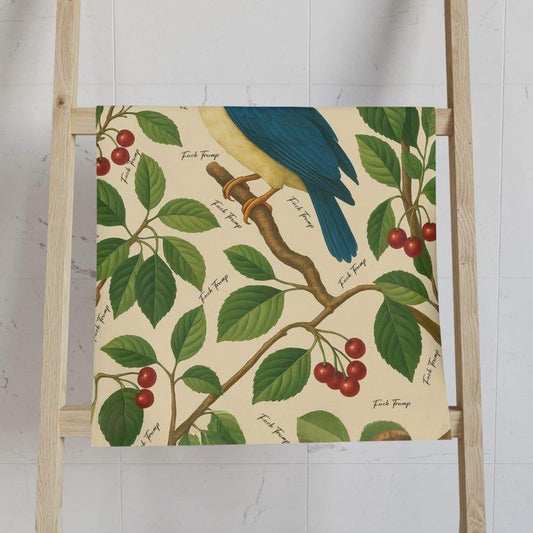 Birds Tea Hand Towel, Subtle Political Fck Trump Tea Towel, Anti-Trump Home Decor, Funny Political, Dish Towels For Bird Watcher Mom