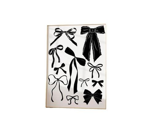 Black Bow Coquette Hair Ribbon Coastal Cowgirl Decor, Preppy Aesthetic Balletcore Trendy Romantic Cottagecore Dorm Decor...