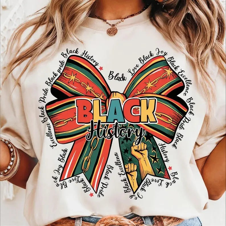 Black History Month T-shirt,sweatshirt,hoodie, Afro American Women sweatshirt, Black History Coquette Bow, Funny Afro Black History Gift, Black History Matter Bow Design