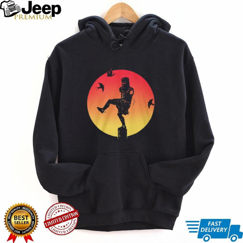 Black Knight Karate Kid Crane Kick Silhouette Sunset T Shirt