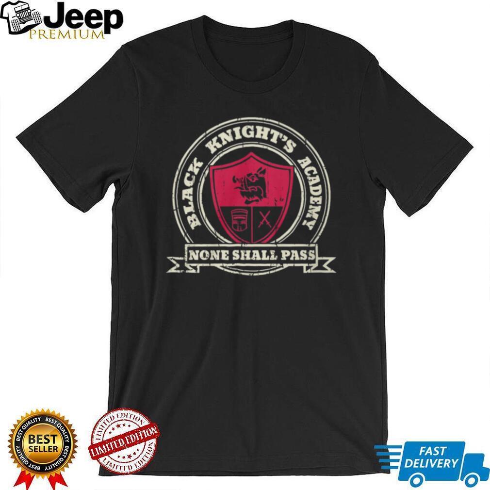 Black Knight’s Academy None Shall Pass Crest T Shirt