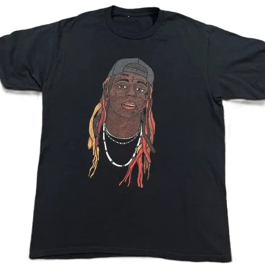 Black Little Lil Shirt Rapper R&B Pop Music Concert Tattoos Hip Hop, Daily Casual, Grahpic tees, Cotton T-Shirt, Crew...
