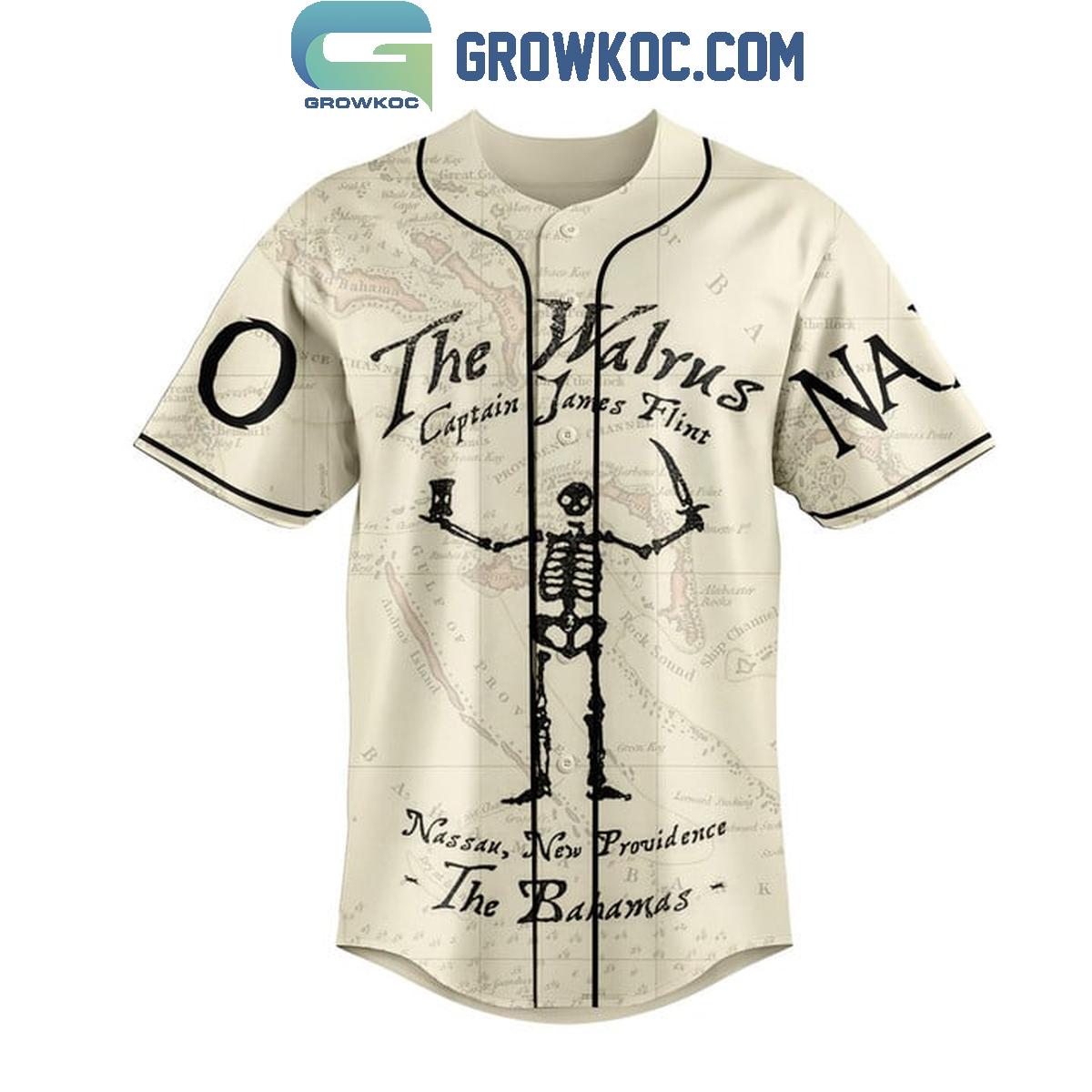 Black Sails The Walrus Never Surrenders Personalized Baseball Jersey