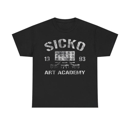 Black Tee "Art Academy" Casual Classic Cotton Menswear Retro Shirt Top Vintage Comfy Day Graphic Smooth T-Shirt Underwear Tshirt Streetwear Man Shortsleeve Crewneck