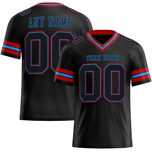 Custom Black Powder Blue-Red Authentic Football Jersey T-Shirts, Hoodie, Sweatshirt | WearSparks.com (Image 1)