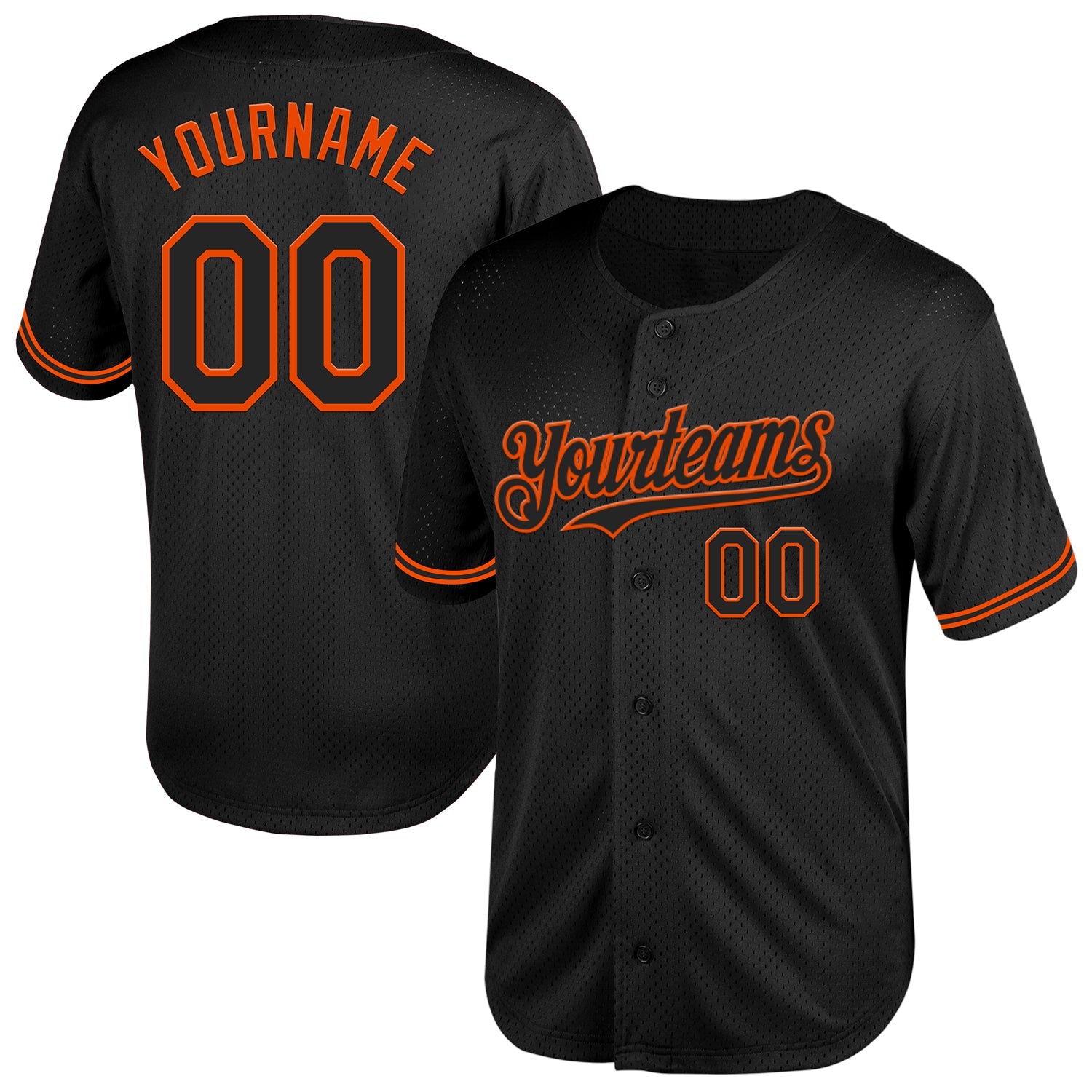 Custom Black Orange Mesh Authentic Throwback Baseball Jersey T-Shirts, Hoodie, Sweatshirt | WearSparks.com (Image 1)