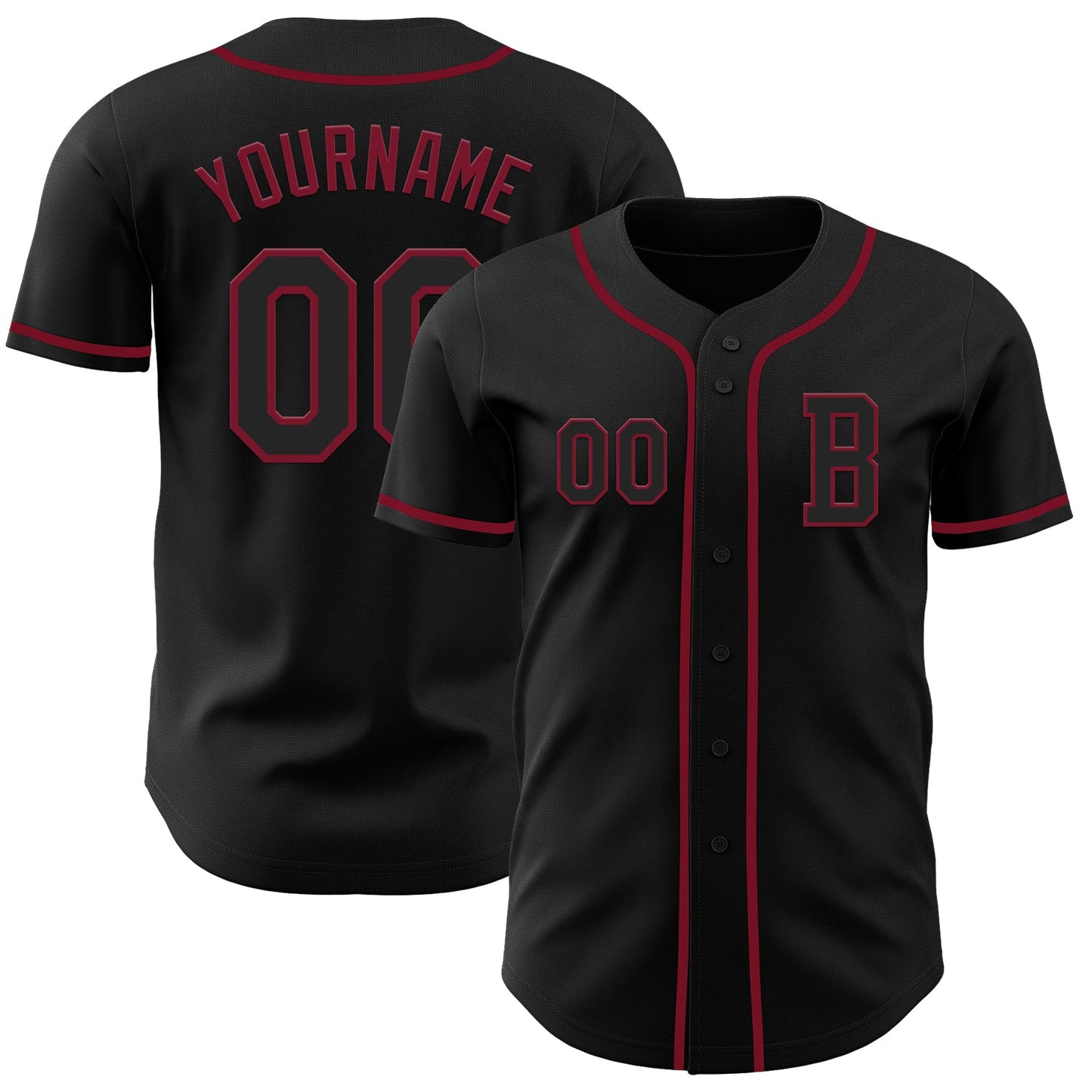 Custom Black Crimson Authentic Baseball Jersey T-Shirts, Hoodie, Sweatshirt | WearSparks.com (Image 1)