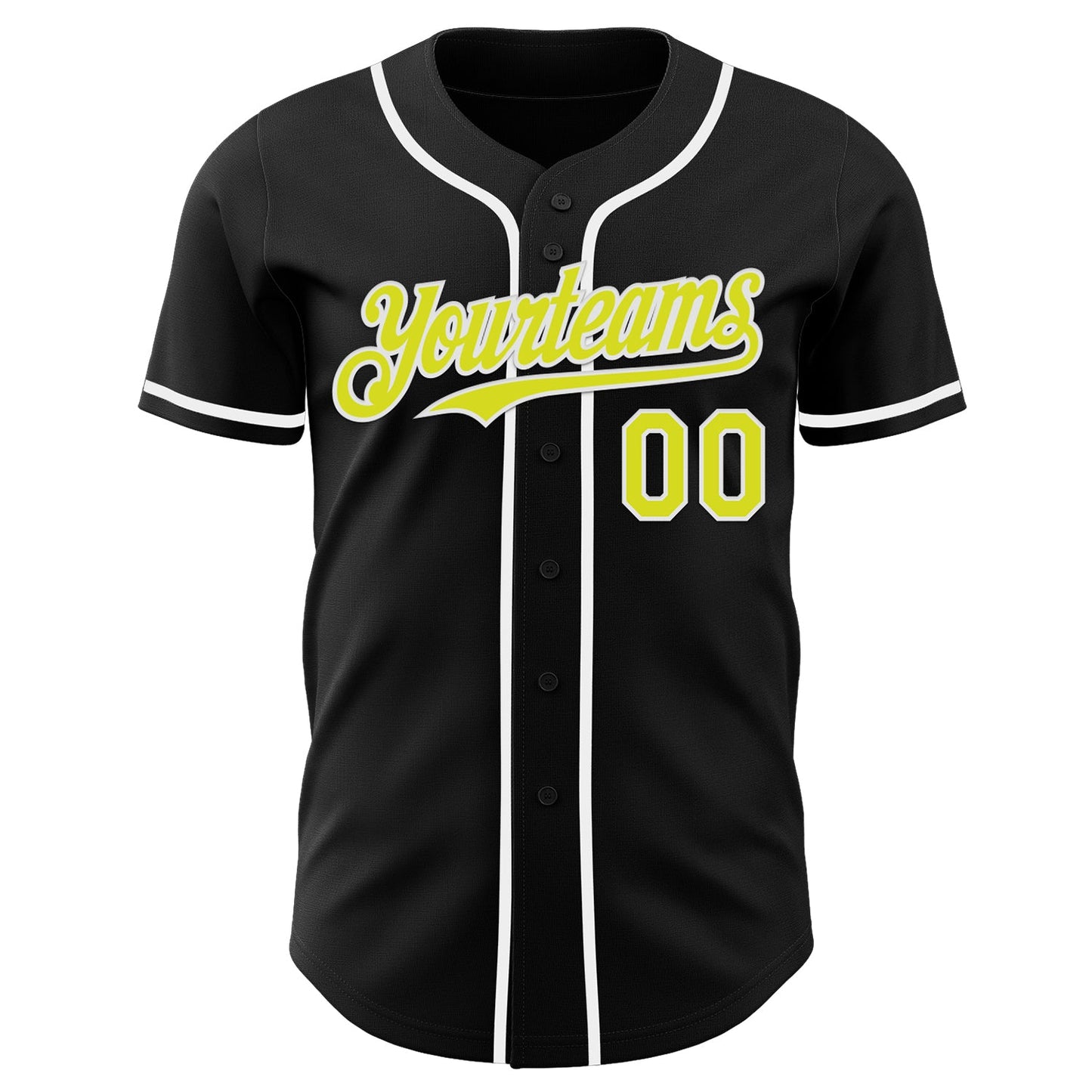 Custom Black Neon Yellow-White Authentic Baseball Jersey T-Shirts, Hoodie, Sweatshirt | WearSparks.com (Image 2)
