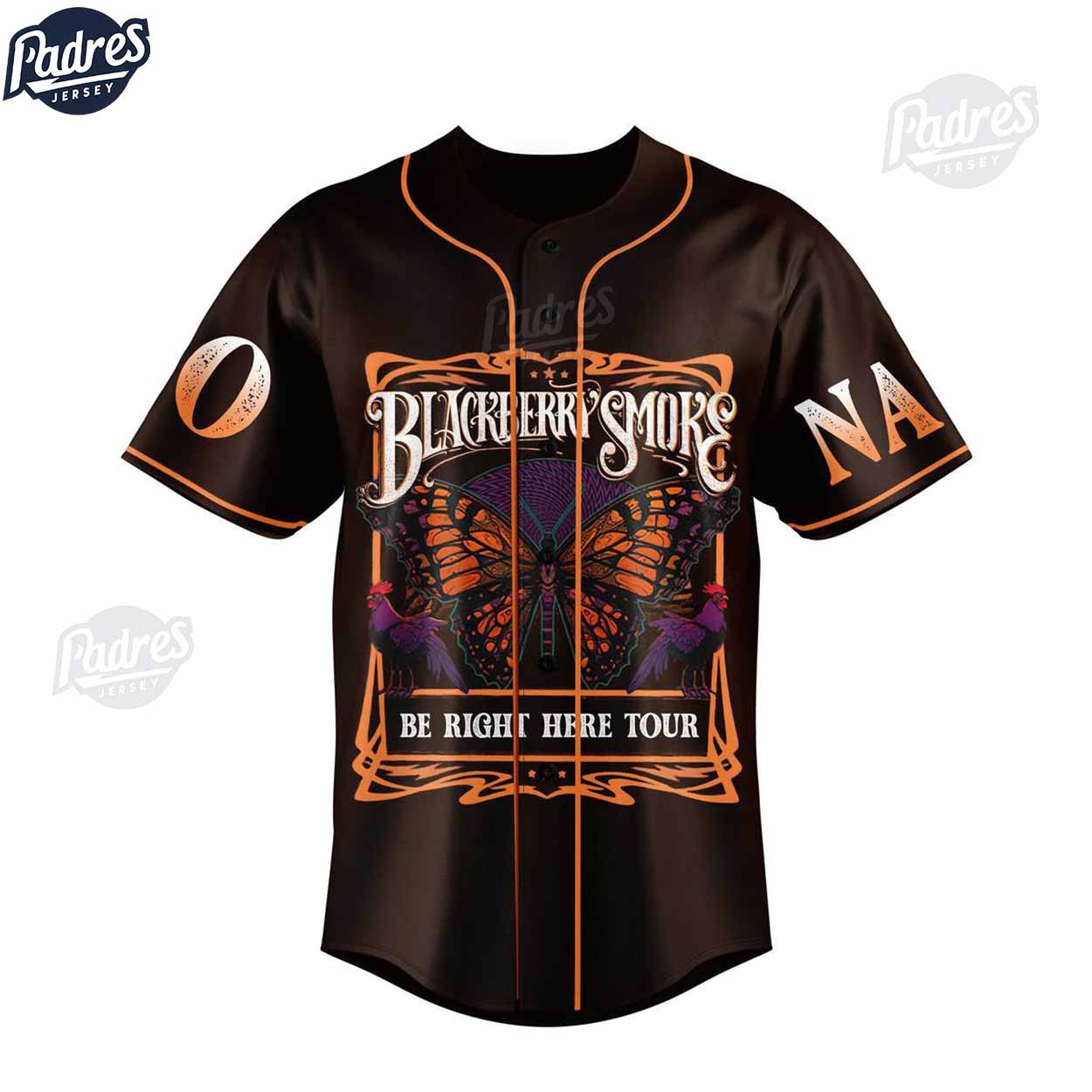 Blackberry Smoke band Be Right Here Tour 2024 Custom Baseball Jersey Shirt - Padres Jersey Oasis: Elevate Your Baseball Style Game