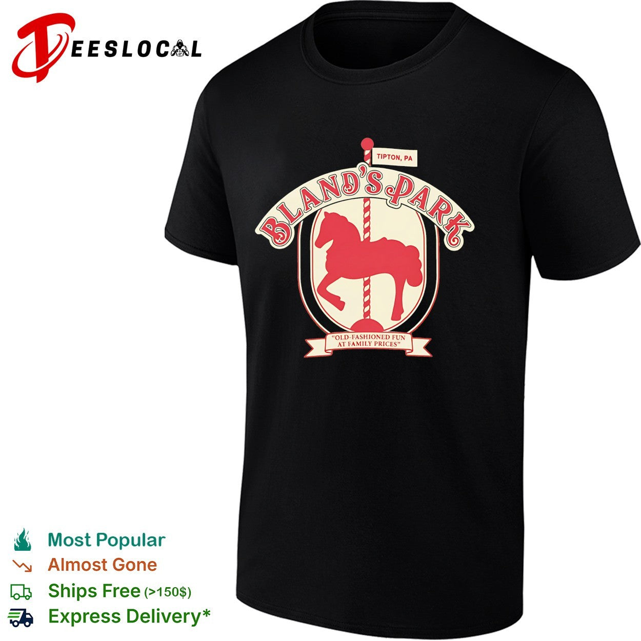 Bland’s Park Tipton PA carousel horse old fashioned fun shirt