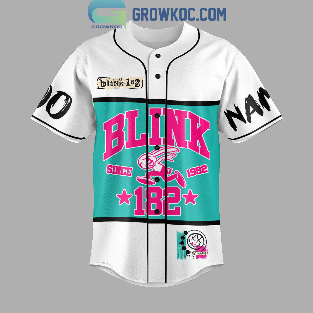Blink 182 Up All Night Long Personalized Baseball Jersey