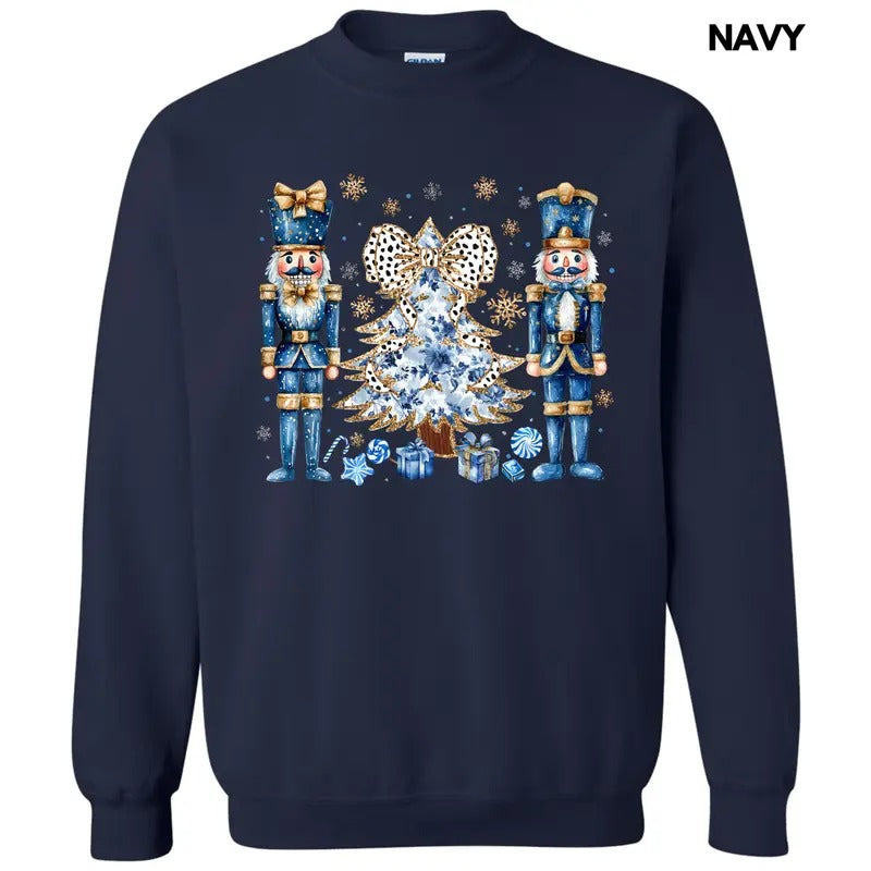 Blue Nutcracker Holiday Sweatshirt 'NLB'