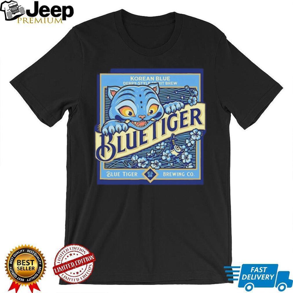 Blue Tiger Korean Brewing Co Vintage Logo T Shirt