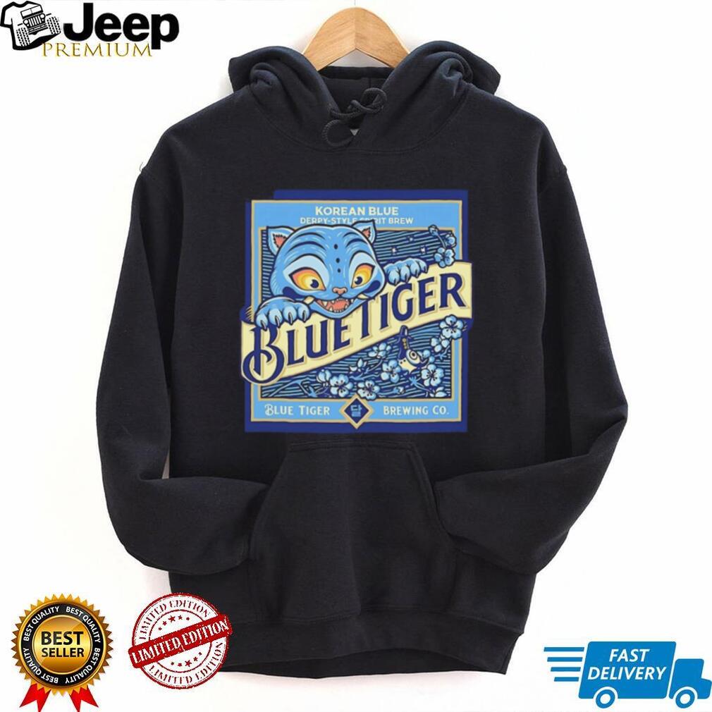 Blue Tiger Korean Brewing Co Vintage Logo T Shirt