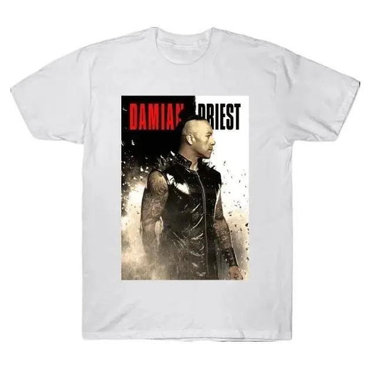 Damian Fans Art T-Shirt, Damian Priest Shirt, Professional Wrestler Fan Gift For Men Women Unisex Tee, Crew Neck SweatShirt, Hoodie, 100% Cotton, Black/White/Red/Navy/Blue, S-5XL