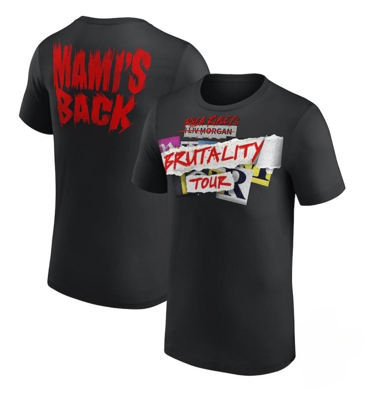 Rhea Ripley Brutality Tour 2 Sides T-Shirt, Ripley Demi Adams Rhea Mami's Back Shirt, Rhea Mami Wwe Professional Wrestler Fan Gift For Men Women Unisex Tee, Crew Neck SweatShirt, Hoodie, 100% Cotton, Black/White/Red/Navy/Blue, S-5XL