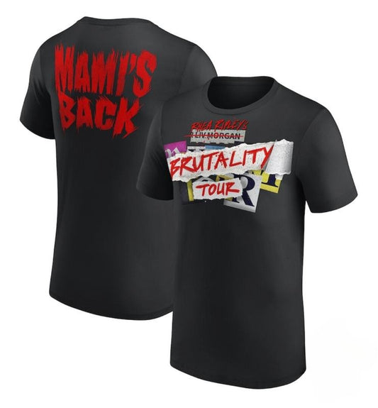 Rhea Ripley Brutality Tour 2 Sides T-Shirt, Ripley Demi Adams Rhea Mami's Back Shirt, Rhea Mami Wwe Professional Wrestler Fan Gift For Men Women Unisex Tee, Crew Neck SweatShirt, Hoodie, 100% Cotton, Black/White/Red/Navy/Blue, S-5XL