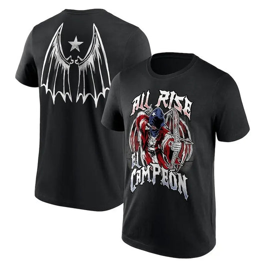 All Rise El Campeon 2 Sides T-Shirt, Damian Priest El Campeon Shirt, Professional Wrestler Fan Gift For Men Women Unisex Tee, Crew Neck SweatShirt, Hoodie, 100% Cotton, Black/White/Red/Navy/Blue, S-5XL