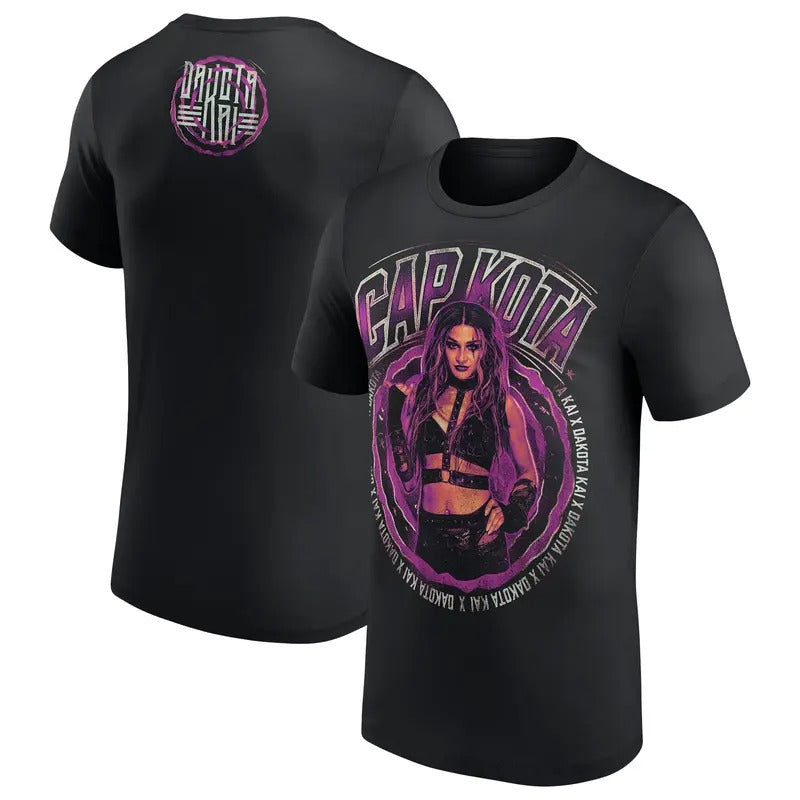 Dakota Kai Portrait Unisex 2 Sides Graphic T-Shirt, Cap Kota Damage CTRL Raw Shirt, WWE Professional Wrestler Fan Gift For Men Women Unisex Tee, Crew Neck SweatShirt, Hoodie, 100% Cotton, Black/White/Red/Navy/Blue, S-5XL