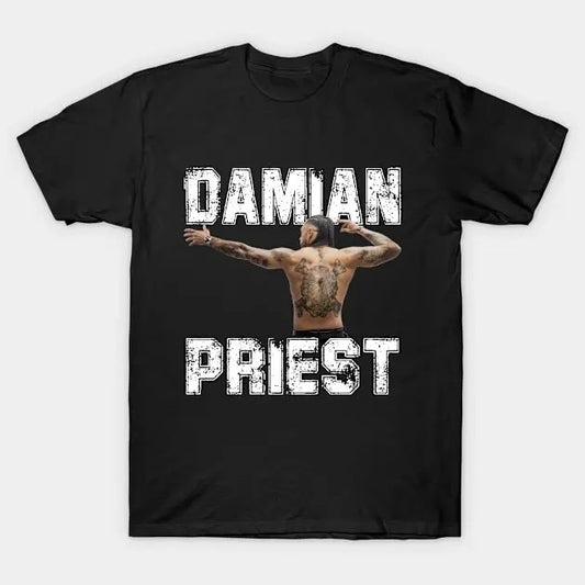 Damian Priest Tatoo and Pose T-Shirt, Damian Priest SmackDown Shirt, Professional Wrestler Fan Gift For Men Women Unisex Tee, Crew Neck SweatShirt, Hoodie, 100% Cotton, Black/White/Red/Navy/Blue, S-5XL