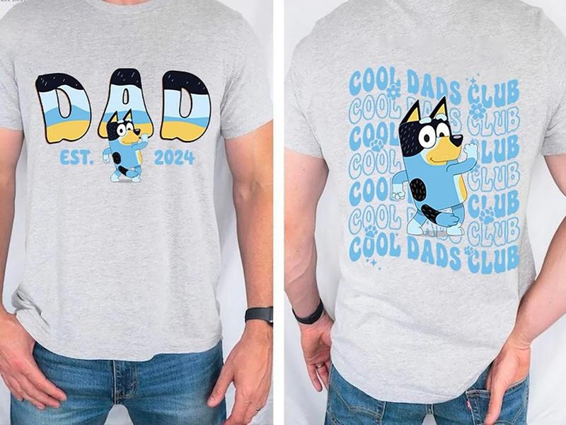 Bluey Cool Dad Club Shirt, Custom Bandit Cool Dad Club Tshirt, Dad Est 2024 Sweatshirt, Bluey Father's Day Shirt, Dad Birthday Gift, Father's Day Shirt, Dad Bluey Shirt, Bluey Family Shirt