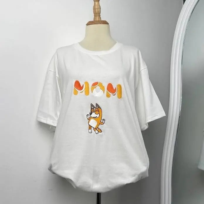 Bluey Mom Embroidered Shirt, Bluey Family Shirt, Bluey Birthday Party Shirt, Bluey Era Shirt, Bluey Cartoon Shirt