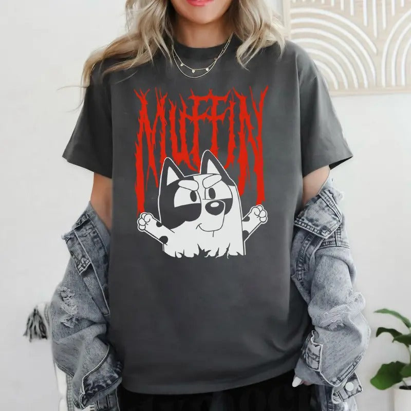 Bluey Muffin Metal Shirt, Cartoon Sweatshirt, Muffin Shirt, Funny Bluey Shirt, Muffin T-Shirt, Days of School Shirt