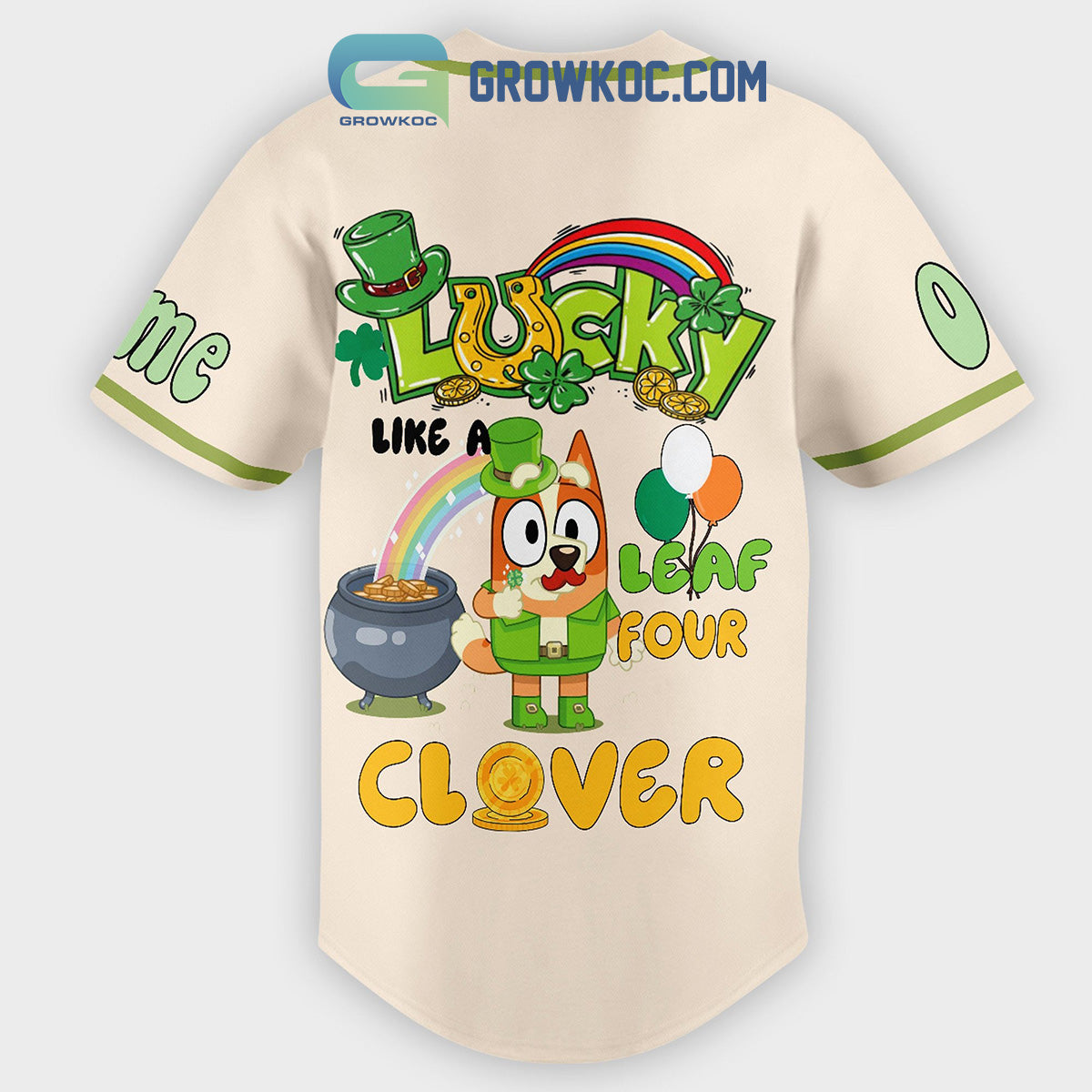 Bluey St. Patrick’s Day Fan Personalized Baseball Jersey