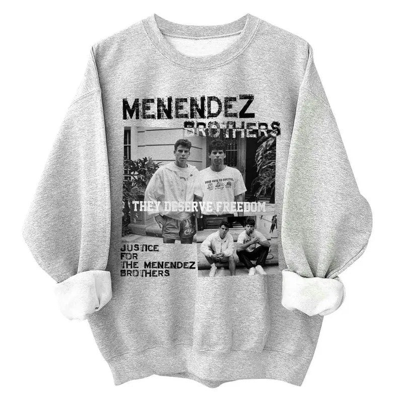 Blvckstyle Menendez Brothers Sweatshirt, Menendez Will They Go Free 2024 Shirt Sweater Menswear Streetwear Man Casual Shortsleeve Crewneck