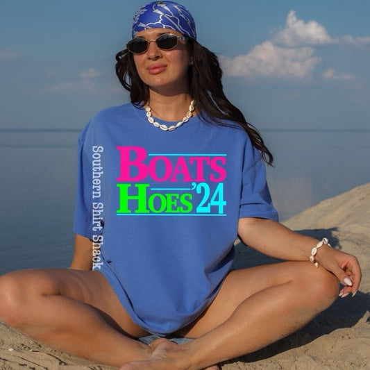 Boats n Hoes T shirt  | Flo Blue  comfort colors t shirt
