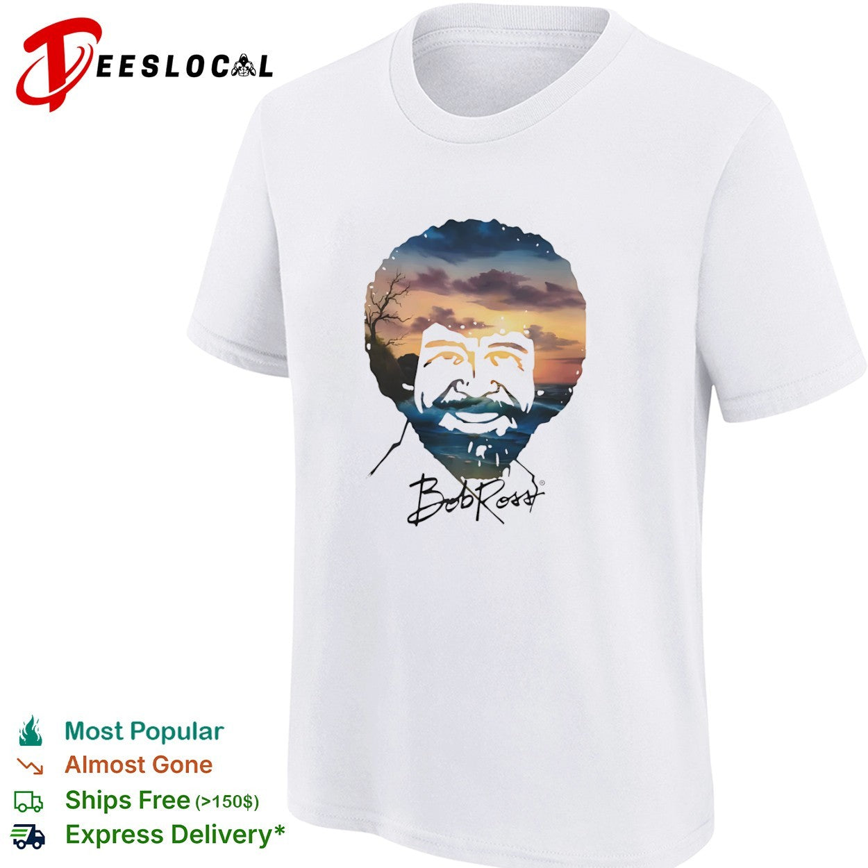Bob Ross Double Exposure Nature Landscape shirt