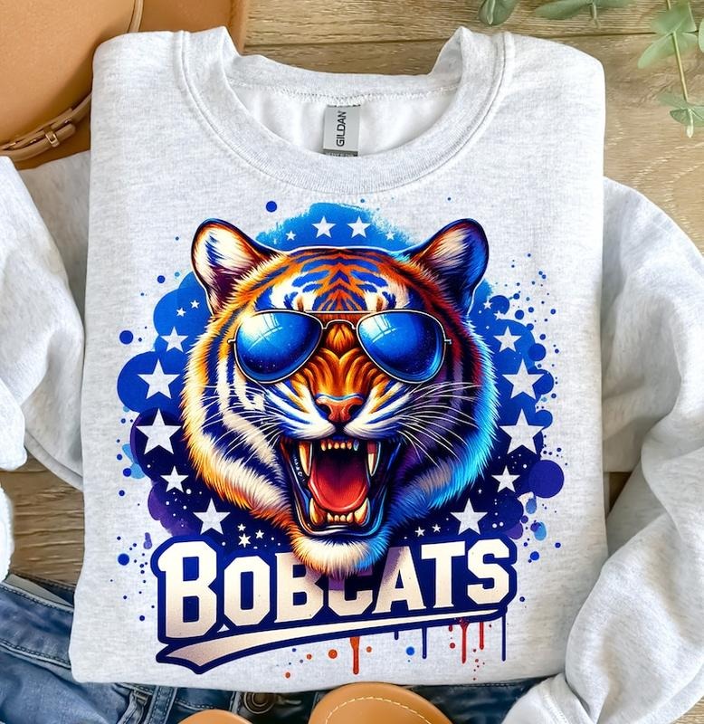 Bobcats PNG, Mascot Png, Royal Blue Png, Football Season Png, Sport Png, Trendy Png, T-Shirt Design,  Design, Digital Menswear Top